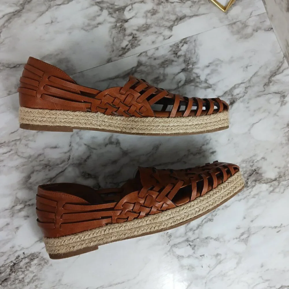 SAM & LIBBY Women's Asha Espadrille Saddle Slip-On Shoes Brown Size 9